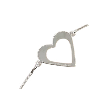 PULSERA CONECTOR CORAZÓN PLATA