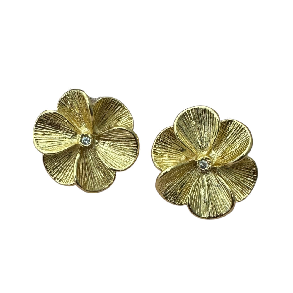 AROS FLOR CRISTAL ORO