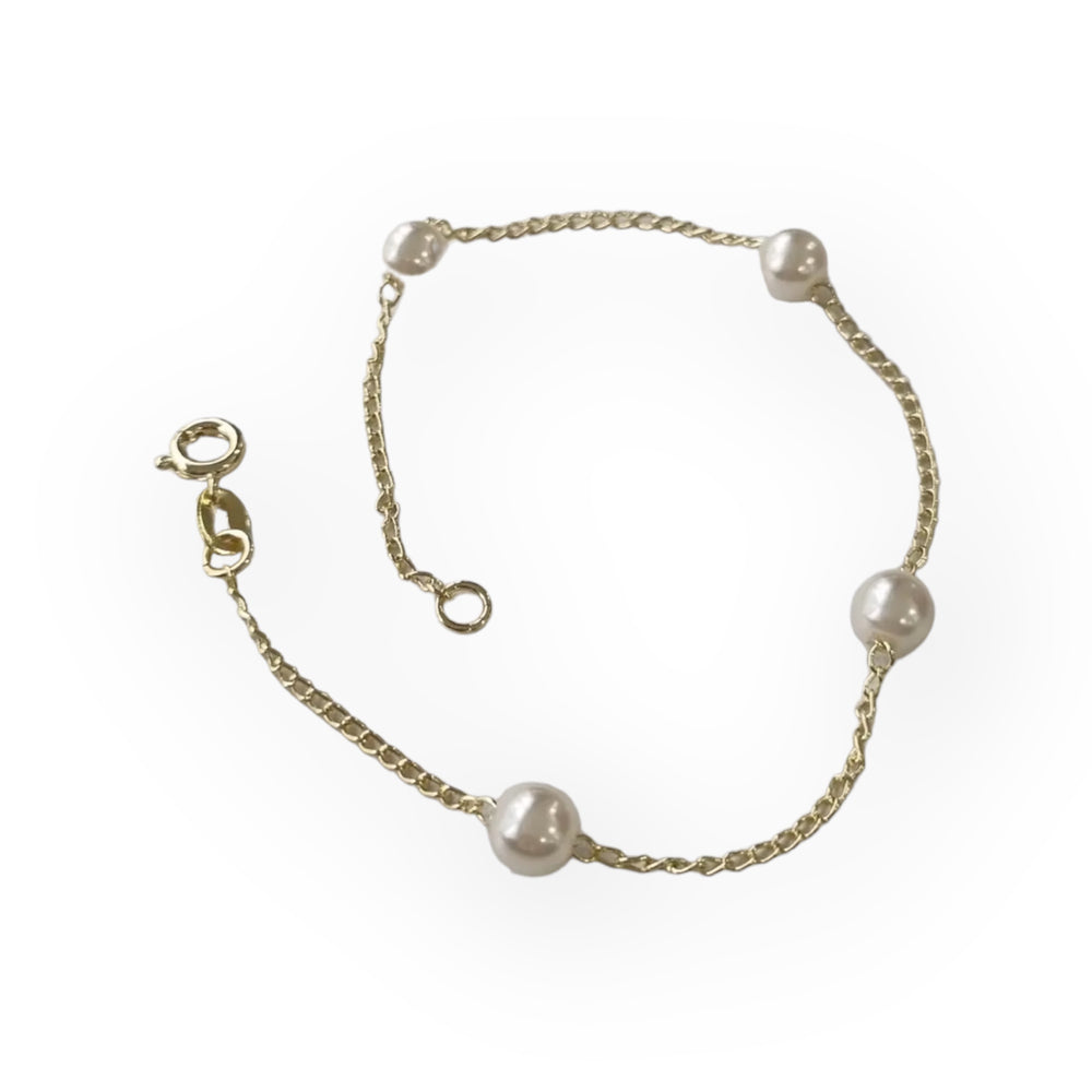 PULSERA PERLITAS ORO