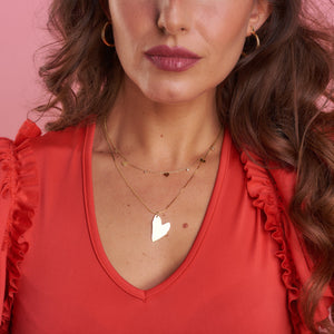 COLLAR CORAZONES CRISTALES FINE ORO