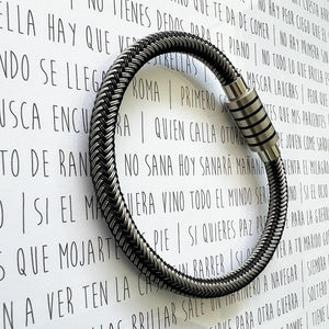 PULSERA REY HARALD PLATA CON NEGRO