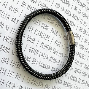 PULSERA REY HARALD NEGRO PLATA