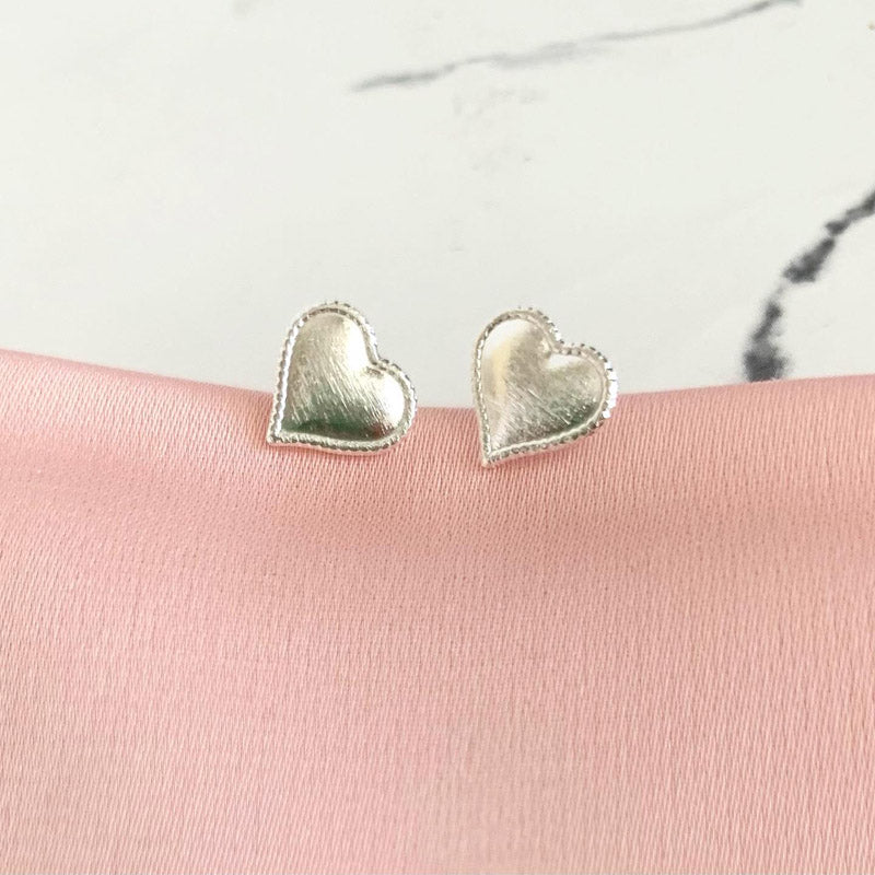 AROS CORAZON MINI PLATA