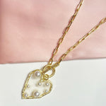 COLLAR CORAZON PERLA